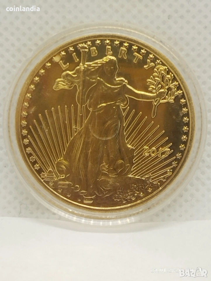 позлатена монета репродукция , снимка 1