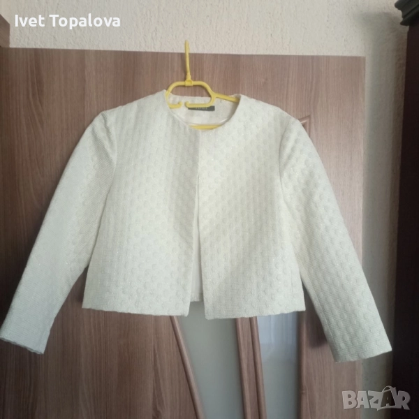 Бяло дамско сако, снимка 1