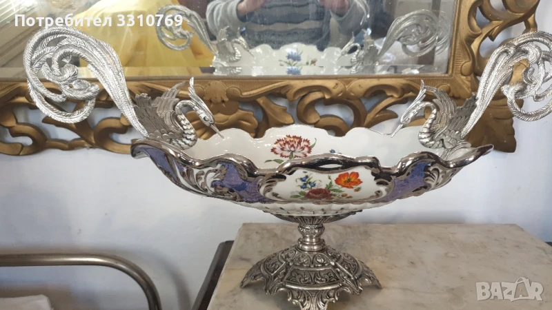 Изключителна находка-великолепна порцеланова фруктиера ., снимка 1