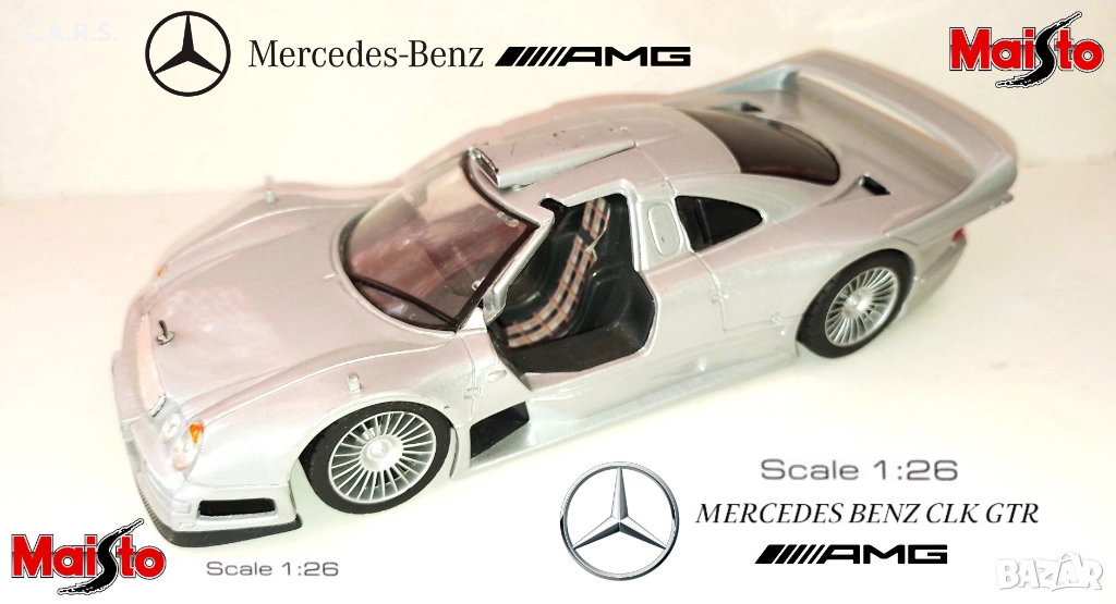 Mercedes Benz CLK-GTR Street Version MAISTO 1:26, снимка 1
