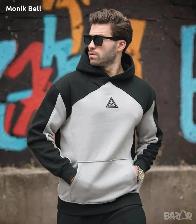 Мъжки Суитшър - White M, снимка 1