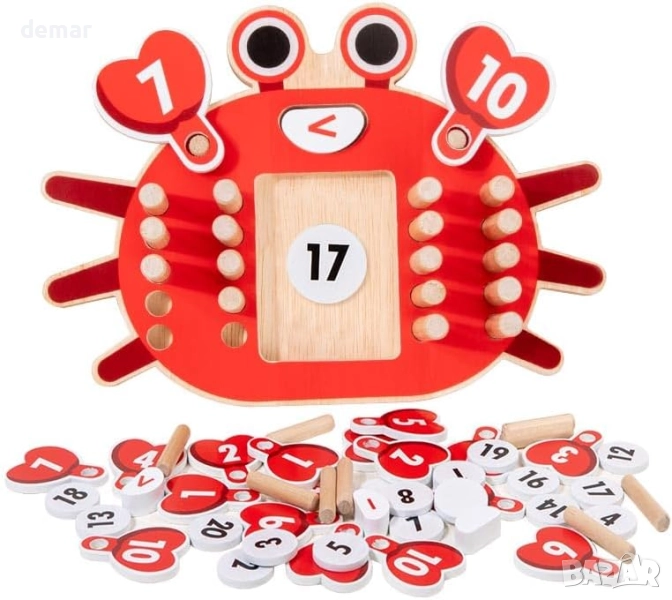 KUKUTrue® Монтесори дървена играчка 3-6 години, играчка за учене по математика, снимка 1