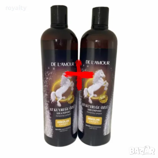 Шампоан конска опашка с кератин против косопад и бърз растеж на косата 700 мл 1+1 подарък, снимка 1