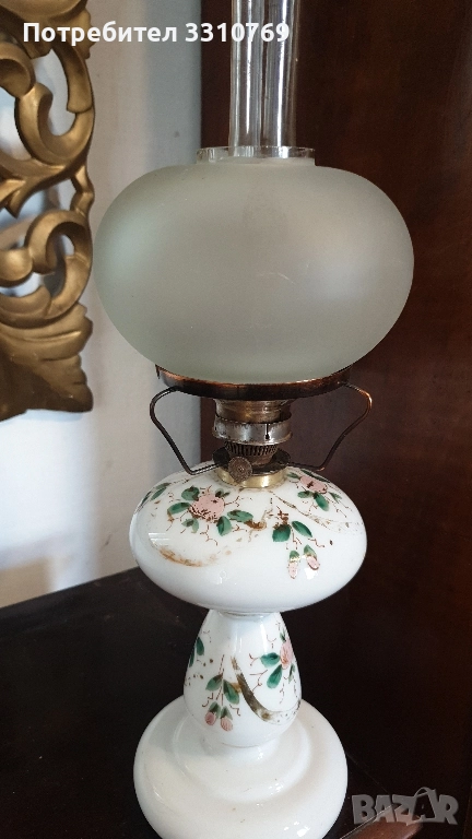 Красива немска стъклена газена лампа. , снимка 1
