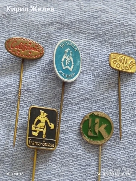 Пет значки стари редки от соца CALIFORNIA,DE VALK за КОЛЕКЦИЯ ДЕКОРАЦИЯ 26431, снимка 1