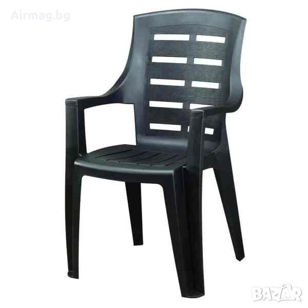 Градински PVC стол- 55x60x91см антрацит, снимка 1