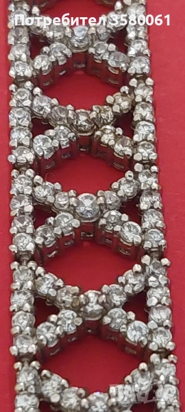 Сребърна гривна с муассанит , снимка 1