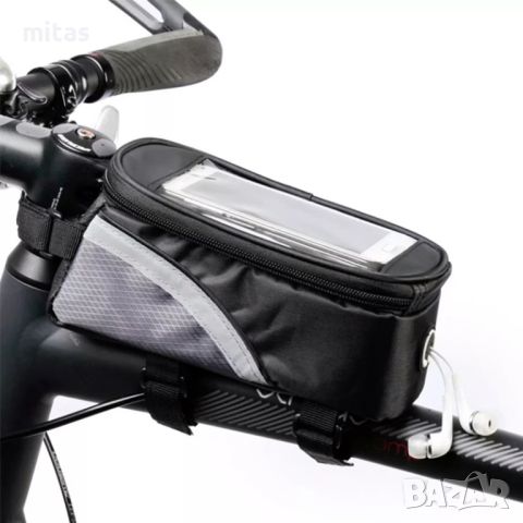 Чанта за велосипед, Монтаж на рамка, Touch отделение за телефон, Черна