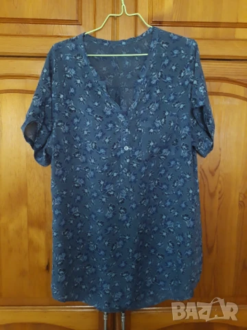 Свободна дамска риза с къс ръкав