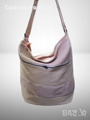 Обединете стил и разнообразие с нашата двуцветна кожена дамска чанта, снимка 1