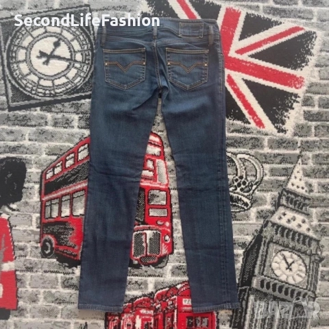 Дамски дънки Diesel Slim Leg с ниска талия, тъмносини, размер 28, снимка 6 - Дънки - 52574441