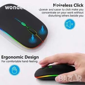 Led Безжична Bluetooth мишка в няколко цвята MS6 BT+2.4G, снимка 2 - Клавиатури и мишки - 45651922