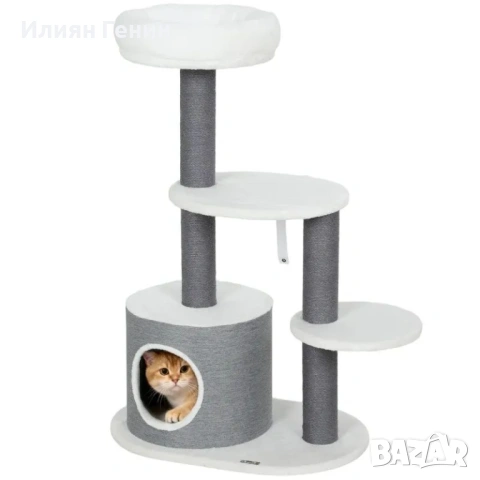 Дърво за котки PawHut с 1 котешка пещера, снимка 5 - За котки - 53689841