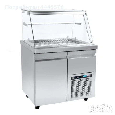 Професионална витрина за салати с въздушно охлаждане