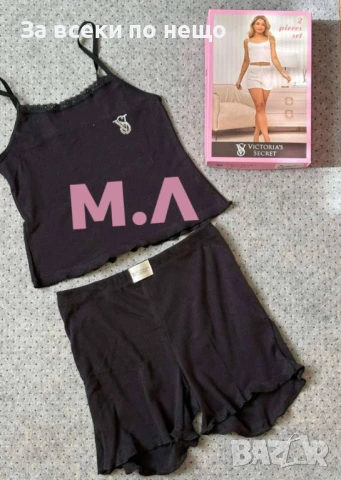 Victoria's Secret Дамска Черна Лятна Къса Пижама Виктория Сикрет Код VF15