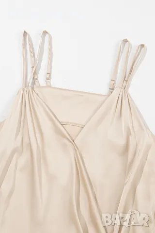 Дамски сатенен топ в цвят шампанско, снимка 6 - Корсети, бюстиета, топове - 50081790