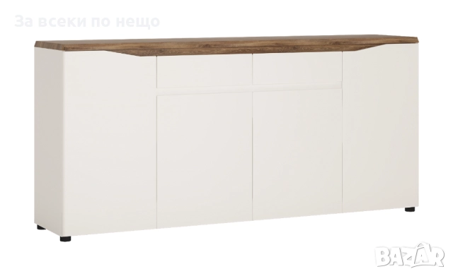 Скрин TOLEDO TOLK04 KOM4D2S алпийско бяло-дъб стирлинг/бял лак Код P1675, снимка 3 - Скринове - 52938282