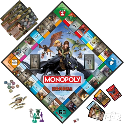 НОВА Monopoly Как да си дресираш дракон/ How to train your dragon, снимка 3 - Образователни игри - 53006034