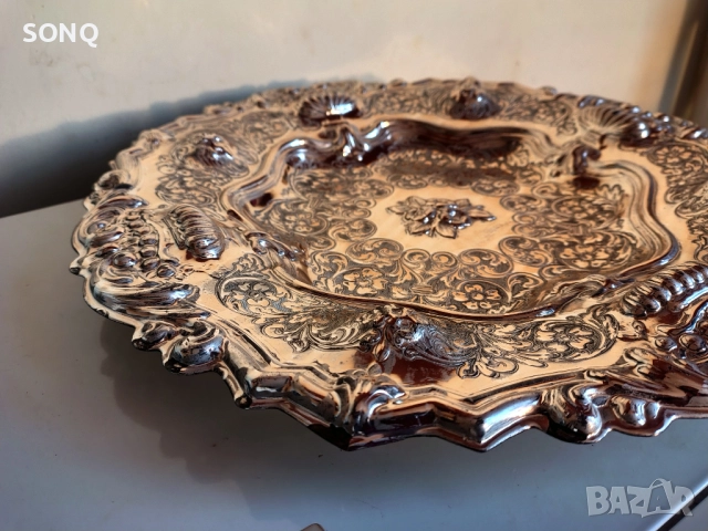 Прекрасна Италианска Посребрена Фруктиера, снимка 9 - Антикварни и старинни предмети - 52923756