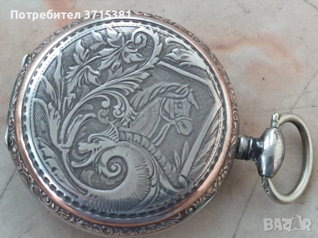 Сребърен джобен часовник , снимка 5 - Джобни - 52121182