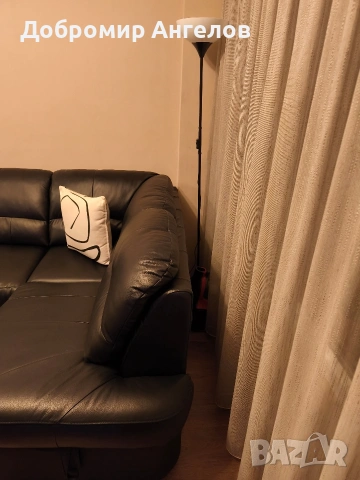 черен кожен диван от естествена кожа с ракла и възможност за разтягане., снимка 6 - Дивани и мека мебел - 53268236
