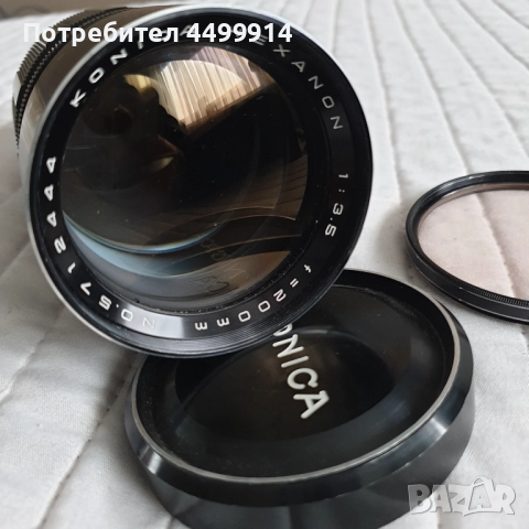 Обектив Konica HEXANON 200mm F/3.5 с фиксирано фокусно, снимка 6 - Обективи и филтри - 52570869