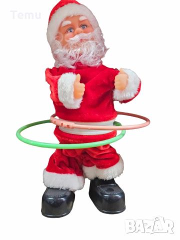 Музикален Дядо Коледа, въртящ обръчи, 30см, снимка 11 - Декорация за дома - 45827367