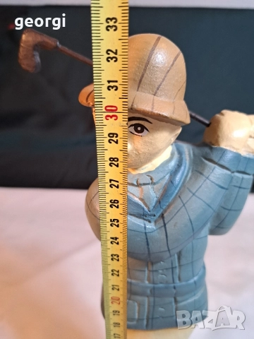 дървена статуетка дърворезба играч на голф, снимка 6 - Статуетки - 52027151