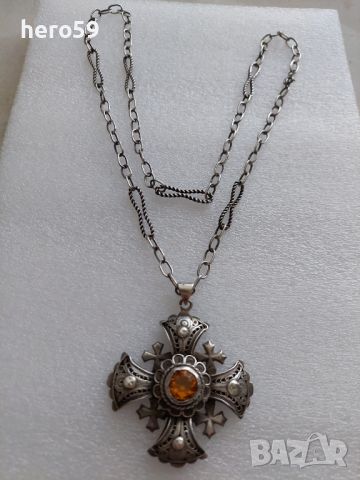 Прекрасен сребърен филигранен малтийски кръст-ръчна работа, снимка 3 - Колиета, медальони, синджири - 45762834