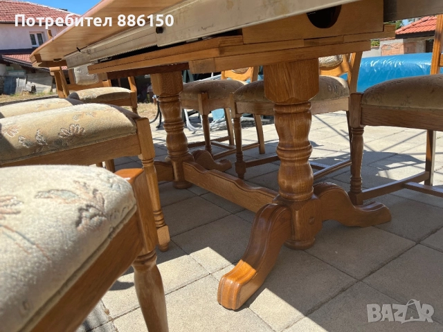 Трапезна маса със осем стола , снимка 4 - Маси - 52018023