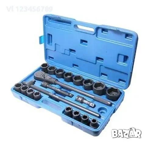 УСИЛЕНО ГЕДОРЕ С УДАРНИ ВЛОЖКИ 3/4″ 14 ЧАСТИ FORCEKRAFT 