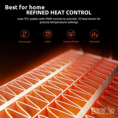 Отоплител Spider Farmer, преносим 530W нагревател с интелигентен контрол на температурата, 4 режима , снимка 4 - Друга електроника - 51147649