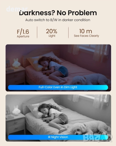 AKINGUAR 4K 8MP Безжична вътрешна камера, 2.4G/5GHz WiFi, 64GB карта, снимка 5 - IP камери - 51766588