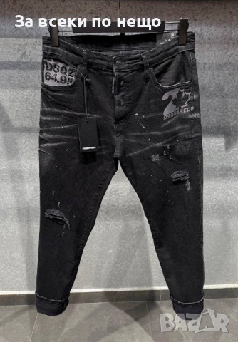 DSQUARED2 Мъжки Черни Дънки Код Mens P.217, снимка 4 - Дънки - 53921941