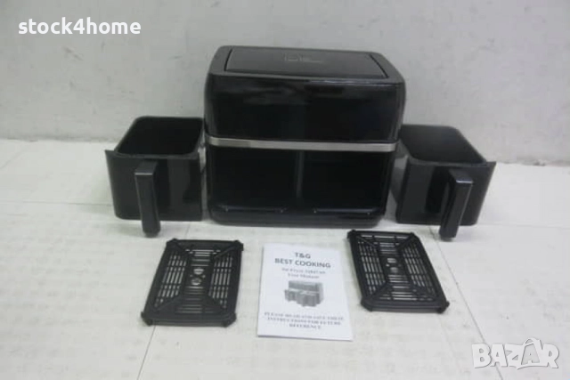Двоен Фритюрник с горещ въздух 8 литра T&G BEST COOKING - Еър Фрайър , снимка 10 - Фритюрници - 52150608