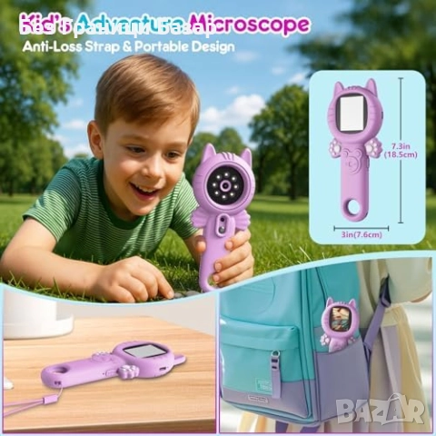 Нов Образователен микроскоп 500x с екран и LED светлини Играчка деца, снимка 4 - Образователни игри - 51770269