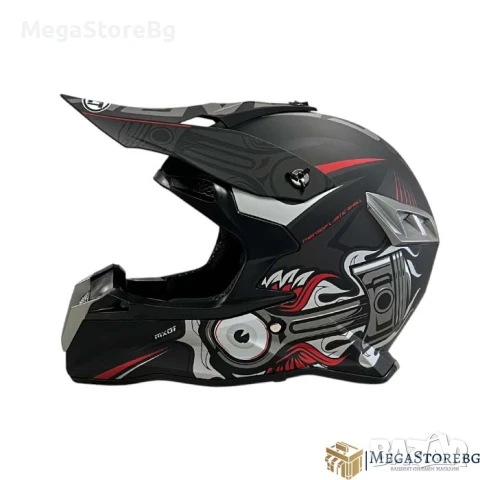 Кросова каска 188 - размер L - Matt Black/Grey Red, снимка 3 - Аксесоари и консумативи - 50527157