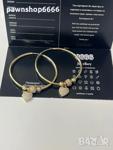 Златни обеци 14К, снимка 5 - Обеци - 53536884