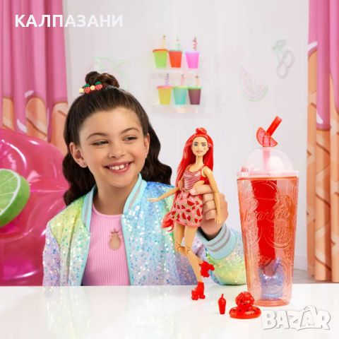 Barbie® Pop Reveal™ Кукла с аромат на диня в чаша HNW41, снимка 4 - Кукли - 46099161