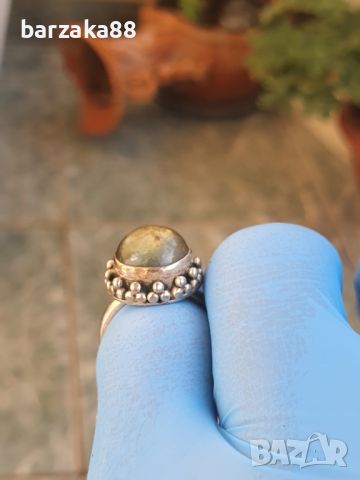 Сребърен пръстен с Лабрадорит, снимка 10 - Пръстени - 45729558