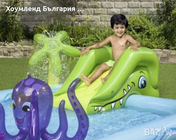 Детска водна игра за двор надуваем аквапарк с пързалка с летен детски кът, снимка 4 - Басейни и аксесоари - 54299827