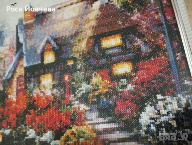 Ръчно бродирана гоблен в рамка, снимка 3 - Гоблени - 52020652