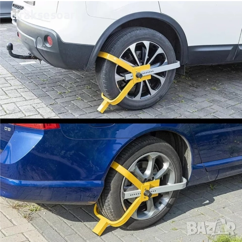 Скоба за заключване на гума PA1211 – универсална метална скоба против кражба, регулируема 13"–17", снимка 4 - Аксесоари и консумативи - 52057838