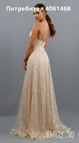елегантна рокля с лъскави частици , снимка 1 - Рокли - 46138293