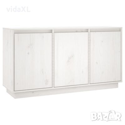 vidaXL Сайдборд, бял, 111x34x60 см, бор масив(SKU:813810