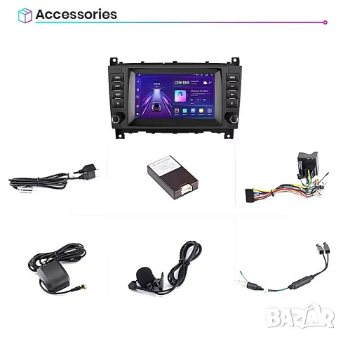 Мултимедия, Двоен дин, за Mercedes C Class, W203, W209, с Android, C220, C320, CLK, C220, Навигация , снимка 10 - Аксесоари и консумативи - 50311093