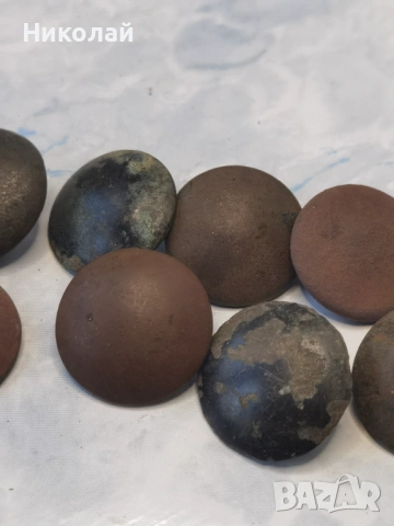 Стари бронзови военни копчета от РТОВ 10 броя, снимка 3 - Антикварни и старинни предмети - 53891025