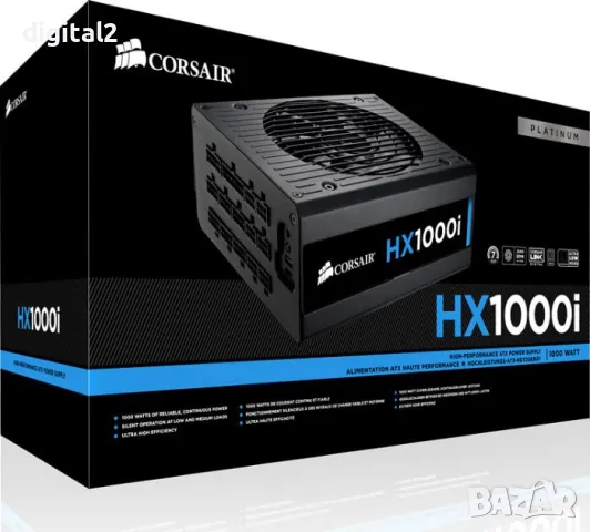 Захранване Corsair HXi Series HX1000 - 1000W Platinum 12м. Гаранция, снимка 5 - Захранвания и кутии - 49571956