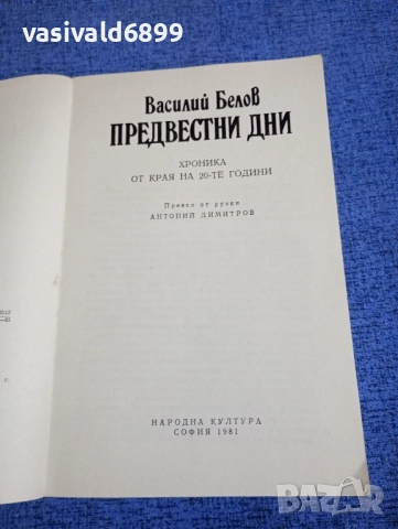 Василий Белов - Предвестни дни , снимка 4 - Художествена литература - 51584745