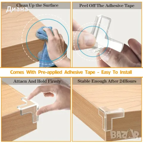 Безцветен силиконов предпазител за ъгли на мебели, шкафове и маси в Т-образна форма, снимка 7 - Шкафове - 49244682